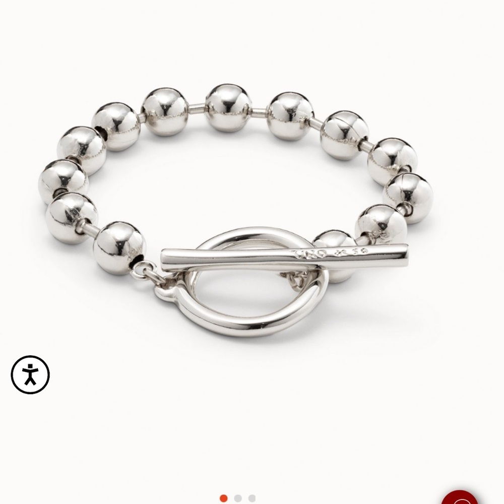 Sterling silver-plated bracelet with big beads